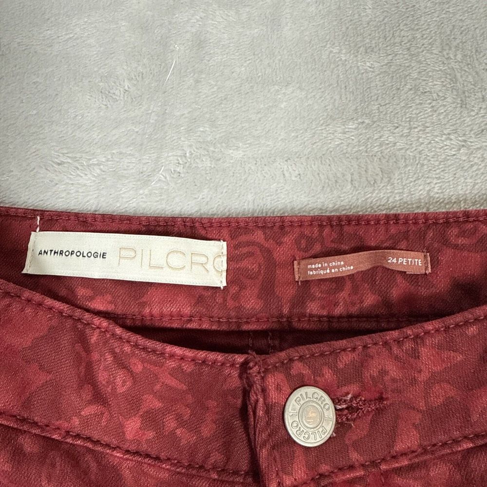 NWT $128 Anthropologie Pilcro High-Rise Denim Legging Women's Sz‎ 24P Raspberry - Picture 4 of 11